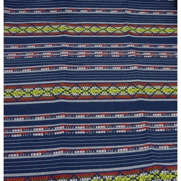 R-coupon Tissus Ethnique Aztèque Style Bohème 45cm X 140cm Dominante Bleu Marine Et Multicolore - Photo n°1