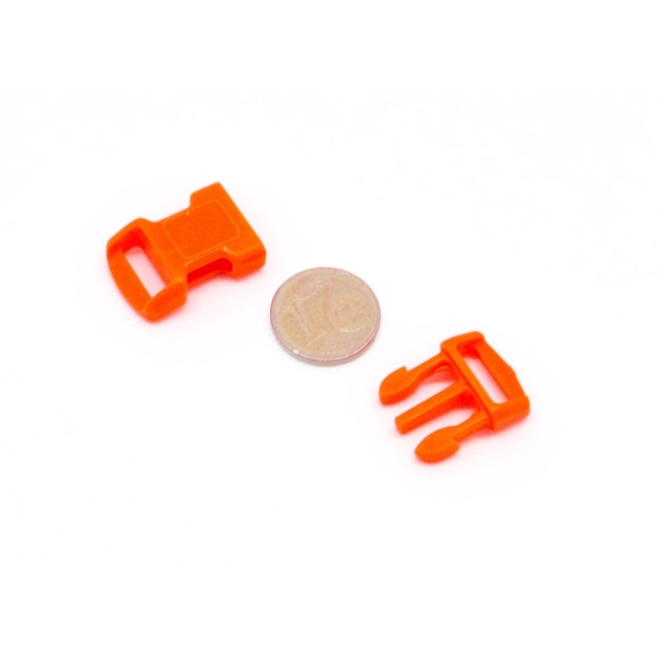 R 2 Fermoirs Clip Bracelet Paracorde, Sac, Couture 15mm X 29mm En Plastique Orange Fluo - Photo n°2