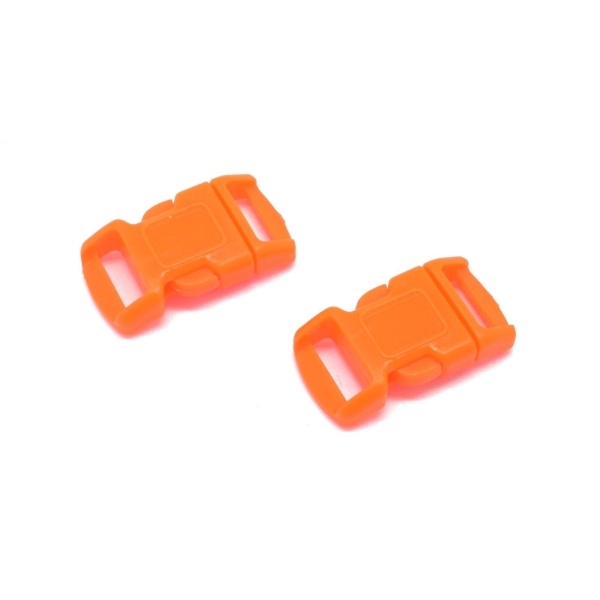 R 2 Fermoirs Clip Bracelet Paracorde, Sac, Couture 15mm X 29mm En Plastique Orange Fluo - Photo n°3