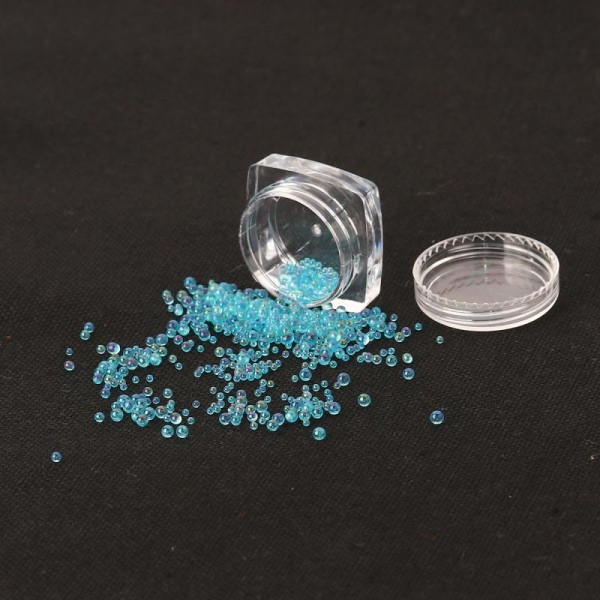 Petites Billes en verre Bleu AB 1-3mm- création bijoux - Nail Art - - Photo n°1
