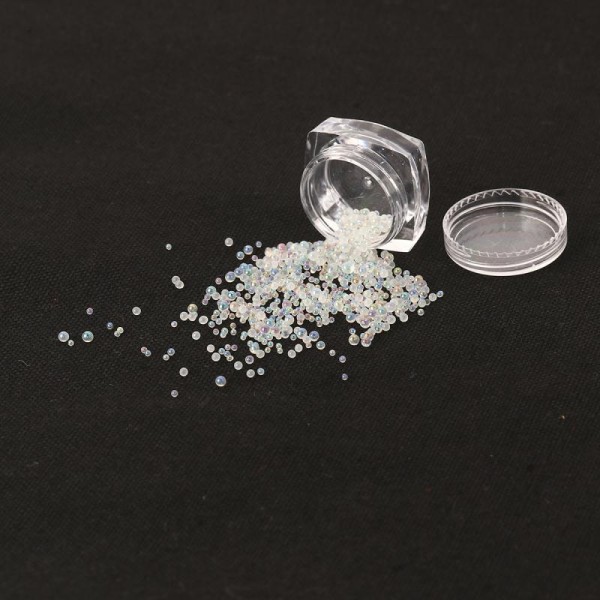 Petites Billes en verre Transparent AB 1-3mm- création bijoux - Nail Art - - Photo n°1