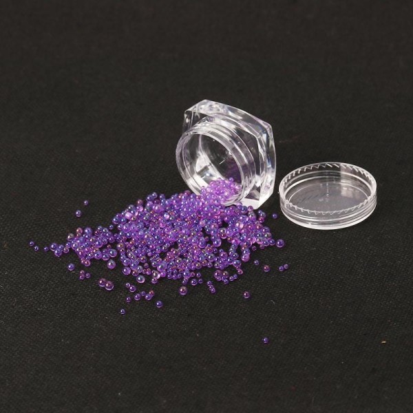 Petites Billes en verre Violet AB 1-3mm- création bijoux - Nail Art - - Photo n°1