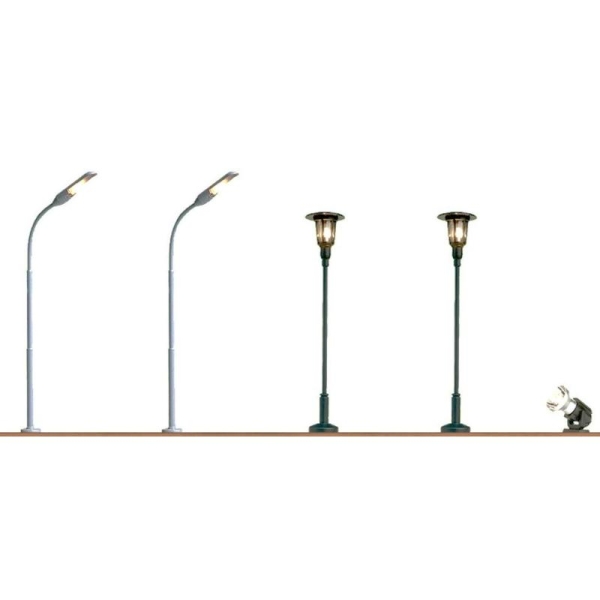 Set de 5 lampadaires  - Echelle HO - Photo n°1