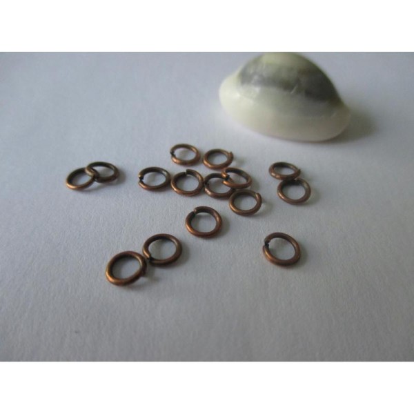 Lot de 50 anneaux ouverts cuivre 4 mm - Photo n°1