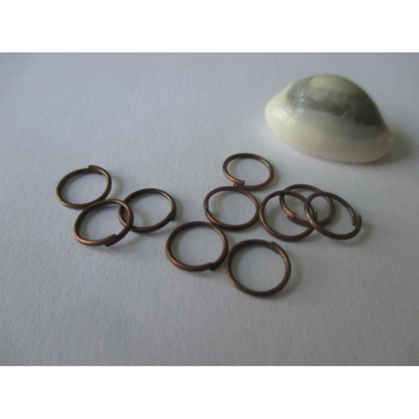 Lot de 50 anneaux ouverts cuivre 8 mm - Photo n°1