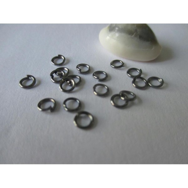 Lot de 100 anneaux brisé 4 mm Gunmétal - Photo n°1