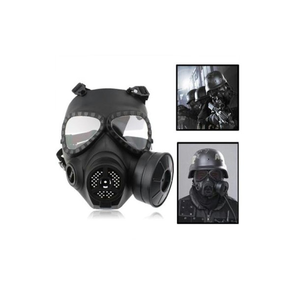 Masque Noir Gaz Cyber Gothique Airsoft Militaire Ventilateur Protection - Photo n°1