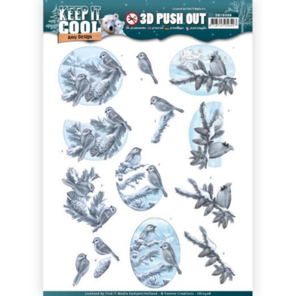 Carte 3D prédéc. - SB10308 - Keep It Cool - OIseaux dans la neige - Photo n°1
