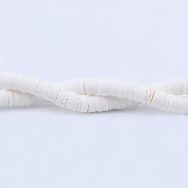 Enfilade de Perles Katsuki en Pâte Polymère Blanc 5mm - SC0116390 - Photo n°1