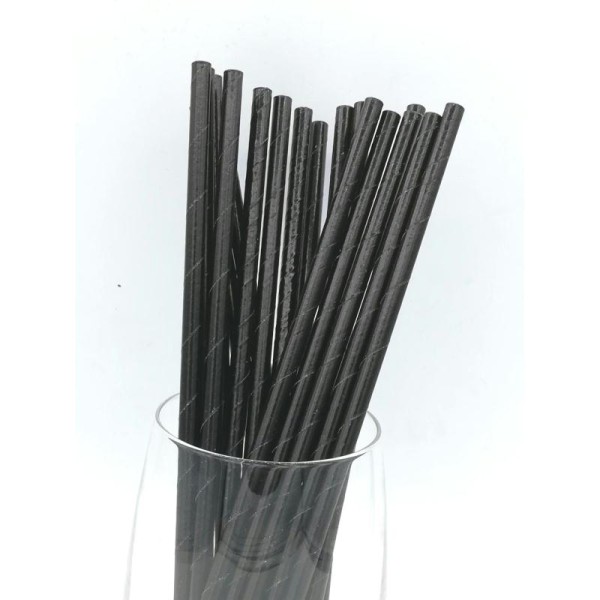 Pailles papier recyclables noires x25 - Photo n°1