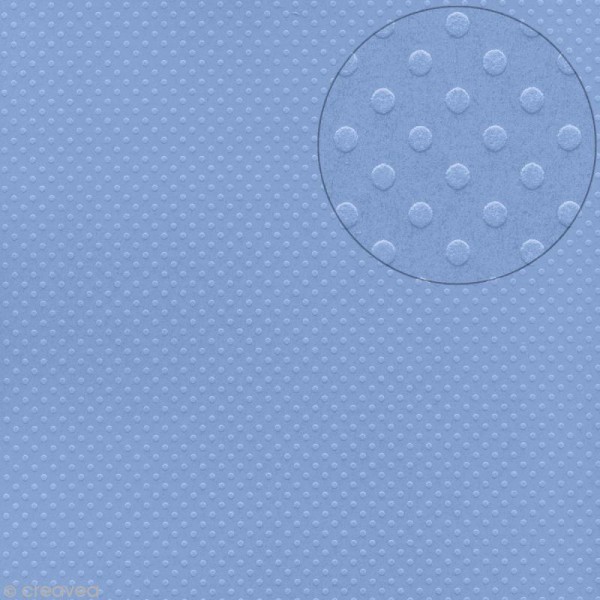 Papier Bazzill 30 x 30 cm - Pois - Rip tide (Bleu ciel) - Photo n°1