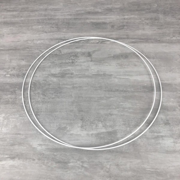Lot de 2 Cercles métalliques blanc Diam. 40 cm pour abat-jour, Anneaux epoxy Attrape rêves - Photo n°1