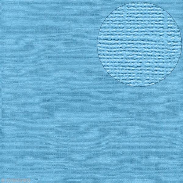 Papier Bazzill 30 x 30 cm - Pailleté - Glitz (Bleu piscine) - Photo n°1