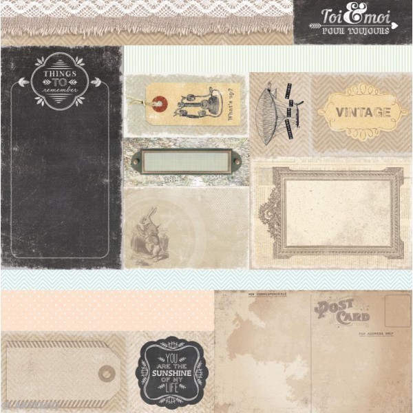 Papier Scrapbooking Artemio - Vintage - 30,5 x 30,5 cm - 40 pcs - Photo n°2