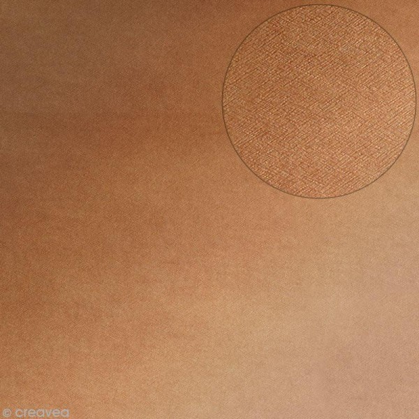 Papier scrapbooking Bazzill - Brosse - Cuivre - 30 x 30 cm - Photo n°1