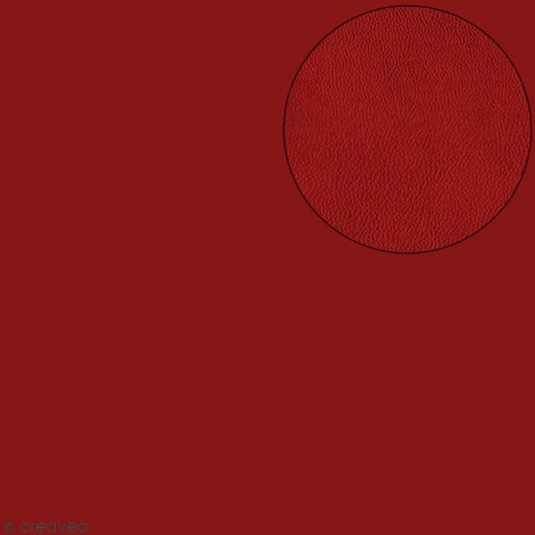Papier scrapbooking Bazzill - Cuir fin - Rouge - 30 x 30 cm - Photo n°1