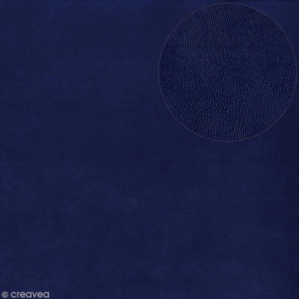 Papier scrapbooking Bazzill - Cuir fin - Bleu marine - 30 x 30 cm - Photo n°1