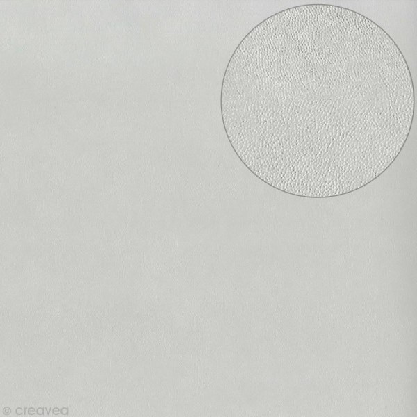 Papier scrapbooking Bazzill - Cuir fin - Gris - 30 x 30 cm - Photo n°1