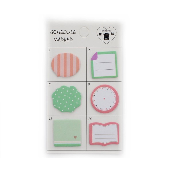 90pcs Rose Vert Japonais Agenda Planificateur d'Horaire Marqueur Memo Pad Sticky Notes Rappels Signe - Photo n°1