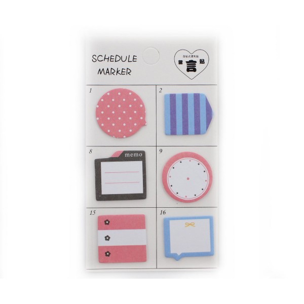 90pcs Rose Bleu Japonais Agenda Planificateur d'Horaire Marqueur Memo Pad Sticky Notes Rappels Signe - Photo n°1