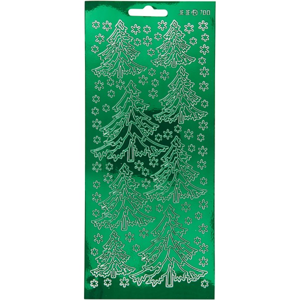 Stickers Peel Off Sapins - Vert - Planche de 10x23 cm - Photo n°1