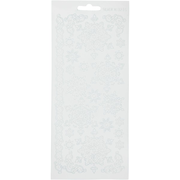 Stickers Peel Off Flocons - Blanc - Planche de 10x23 cm - Photo n°1