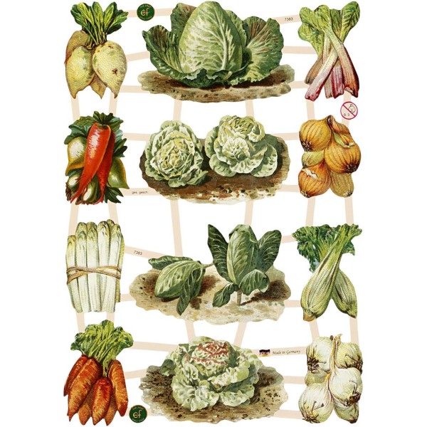 Die cut - Légumes - 3 feuilles - Photo n°1