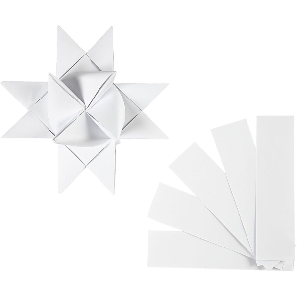 Bandes de papier à tisser, l: 40 mm, d: 18 cm, 40 bandes, blanc - Photo n°1