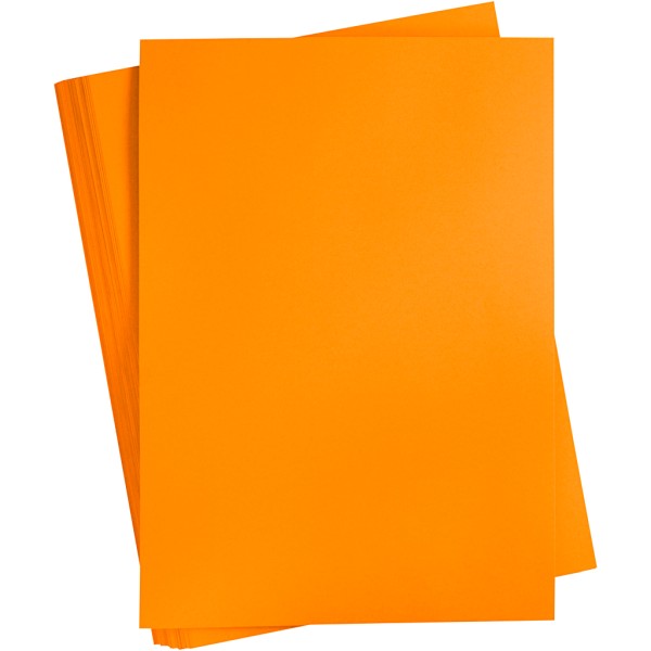 Papier cartonné coloré, A2 420x600 mm, 180 gr, 100 flles, mandarine - Photo n°1
