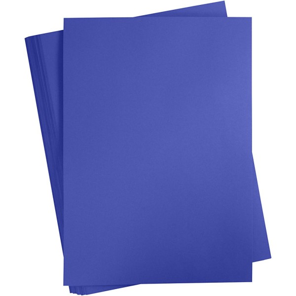 Carton coloré, A2 420x600 mm, 180 gr, 100 flles, bleu roi - Photo n°1