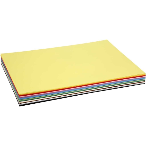 Papier cartonné Colortime, A2 420x600 mm, 180 gr, 300 flles. ass., Couleurs assorties - Photo n°1