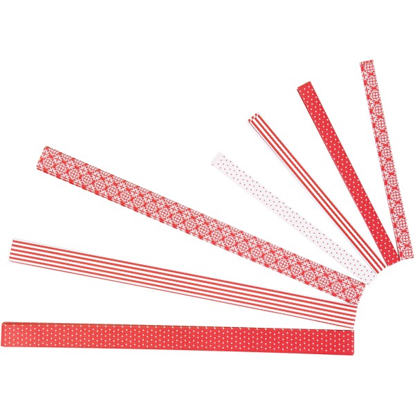 Kit de création d'étoile en papier - Blanc et rouge - 6,5 et 11,5 cm - 60 pcs - Photo n°1