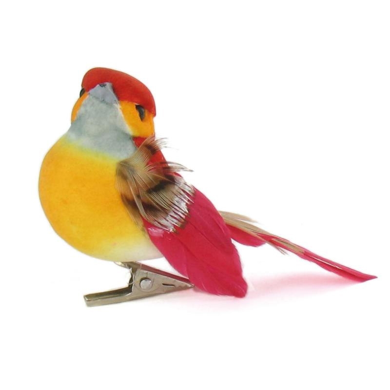 5 couleurs Oiseaux décoratifs en plumes Lot de 10 5 cm x 2,4 cm x 2,3 cm Oiseaux artificiels 