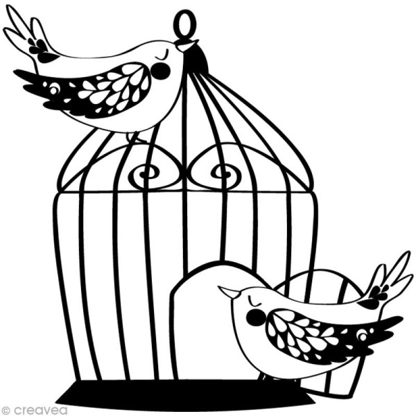 Tampon Mariage - Cage aux oiseaux - 7 x 7 cm - Photo n°1