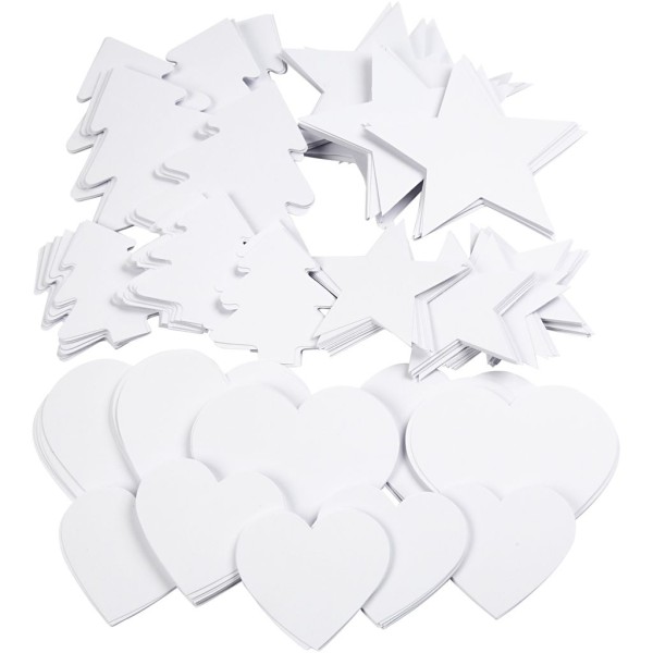 Formes en cartons blanc - Noël - 6 à 10 cm - 300 pcs - Photo n°1