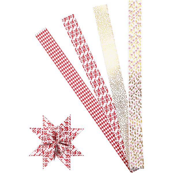 Bandes de papier pour étoiles - motifs Vivi Gade - Largeur 40 mm - 40 pcs - Photo n°1