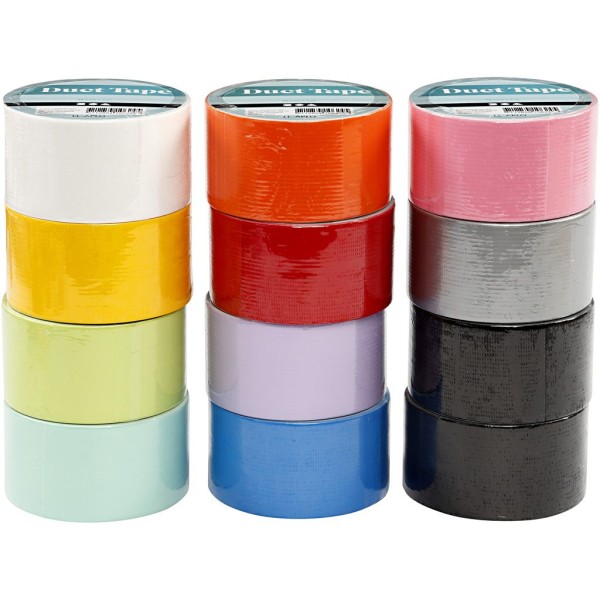 Duct tape - Couleurs assorties - 4,8 cm x 5 m - 12 pcs - Photo n°1