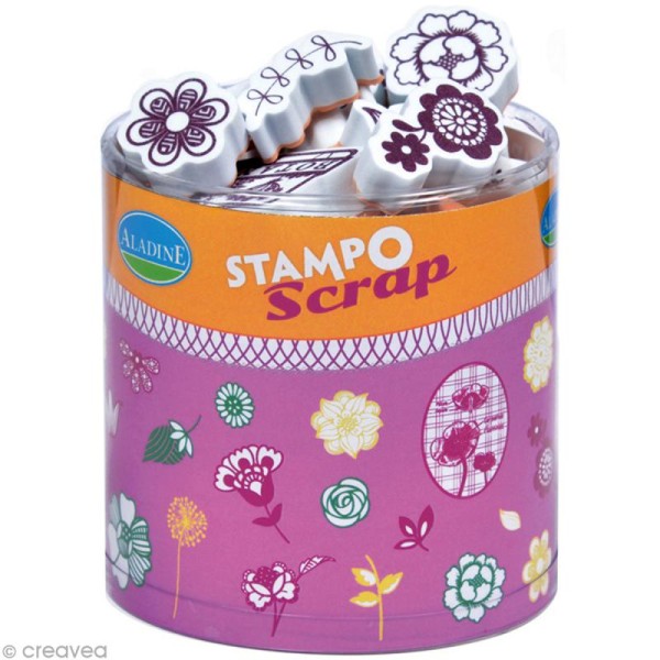 Kit 34 tampons Stampo'scrap Fleurs - Photo n°1