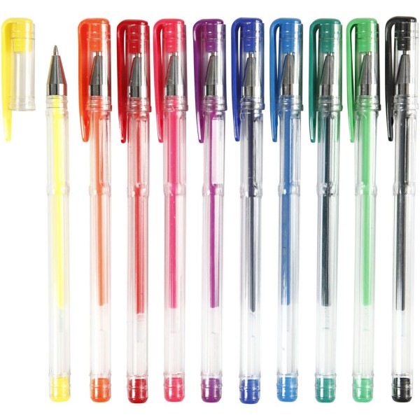 Lot de 12 stylos à bille Kawaii Supertool le bureau 0,5 mm Encre noire violet Stylos à encre gel pour l’école