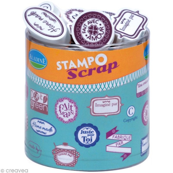 Kit 29 tampons Stampo'scrap Fait main - Photo n°1