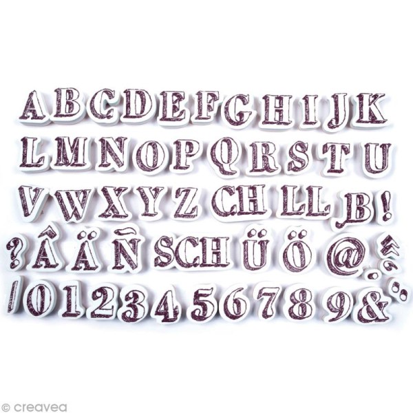 Kit 54 tampons Stampo'scrap Alphabet crayonné - Photo n°2