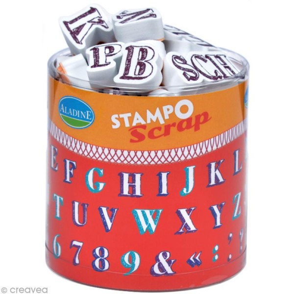 Kit 54 tampons Stampo'scrap Alphabet crayonné - Photo n°1