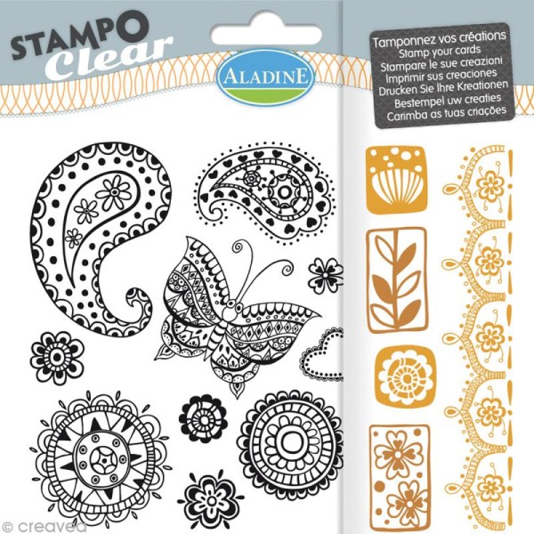 Tampon clear Aladine - Zentangle - Planche 15 x 12,5 cm - 15 Stampo'clear - Photo n°1