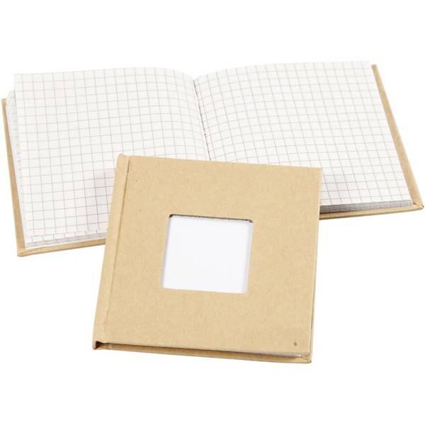 Cahier de notes, dim. 10x10 cm, diamètre intérieur 4x4 cm, 1 pièce, brun - Photo n°1
