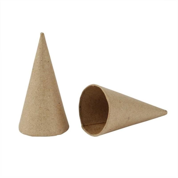 Lot de cônes en papier mâché à décorer - 8 cm - 10 pcs - Photo n°1