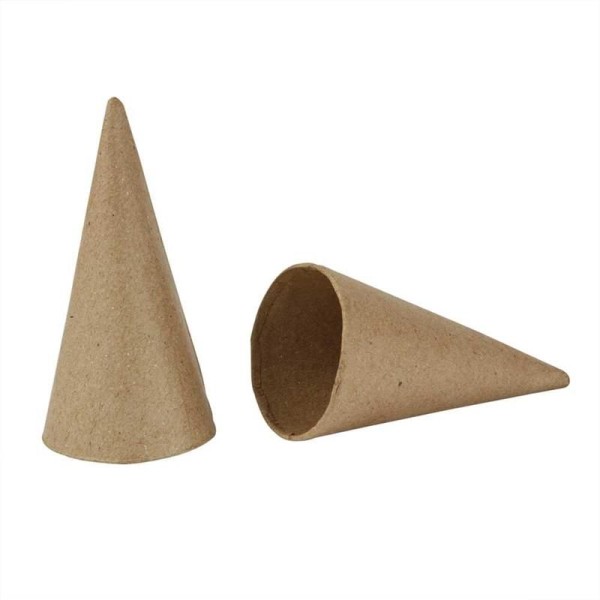 Lot de cônes en papier mâché à décorer - 10 cm - 10 pcs - Photo n°1