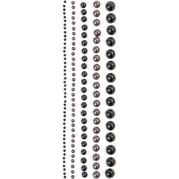 Demies perles nacrées Anthracite Gris Noir - 0,2 à 0,8 cm - 140 pcs - Photo n°1