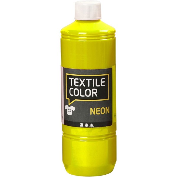 Peinture textile fluo 500 ml - Jaune néon - Photo n°1