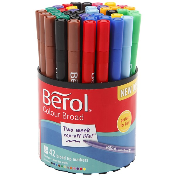 Assortiment de feutres de couleur Berol - 1,2 mm - 42 pcs - Photo n°1