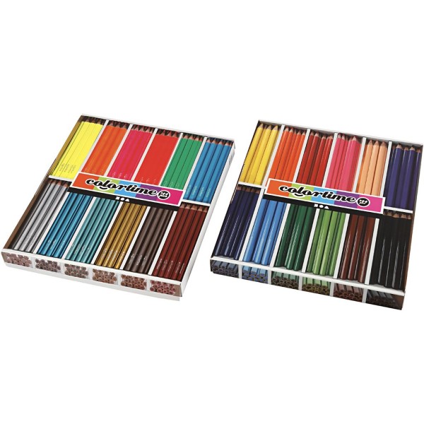 Crayons de couleur Colortime, mine: 4+5 mm, 288 pièces, Couleurs assorties - Photo n°1